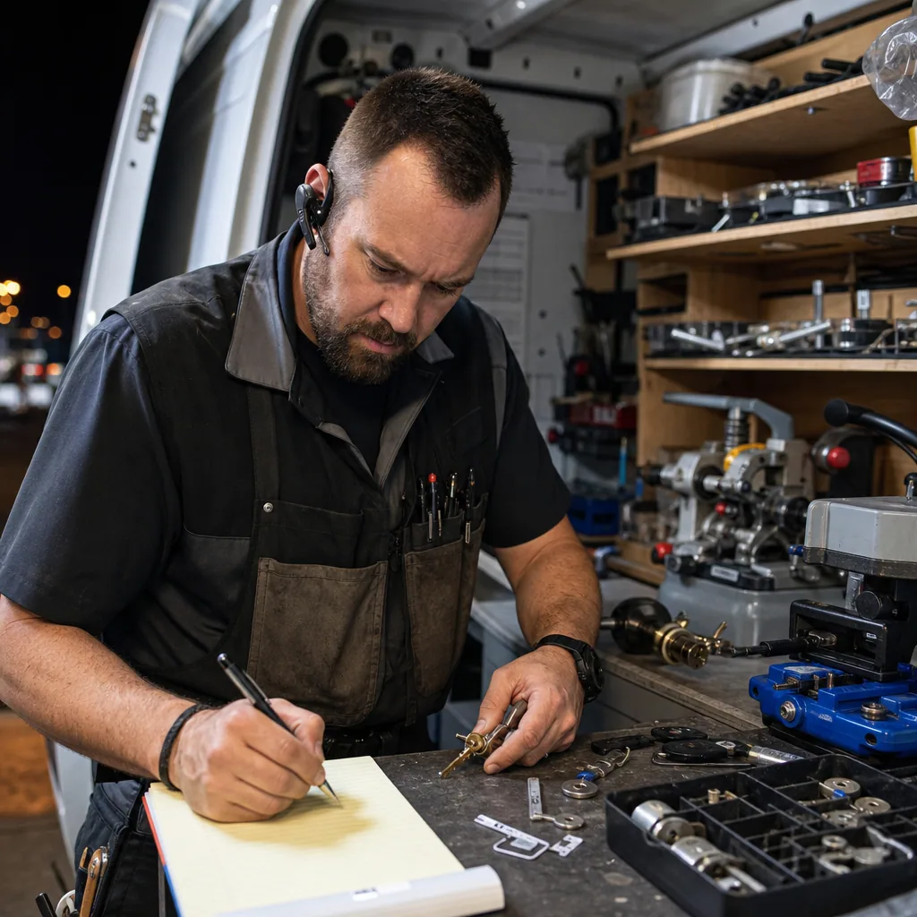 Small solo business owner handling everything alone