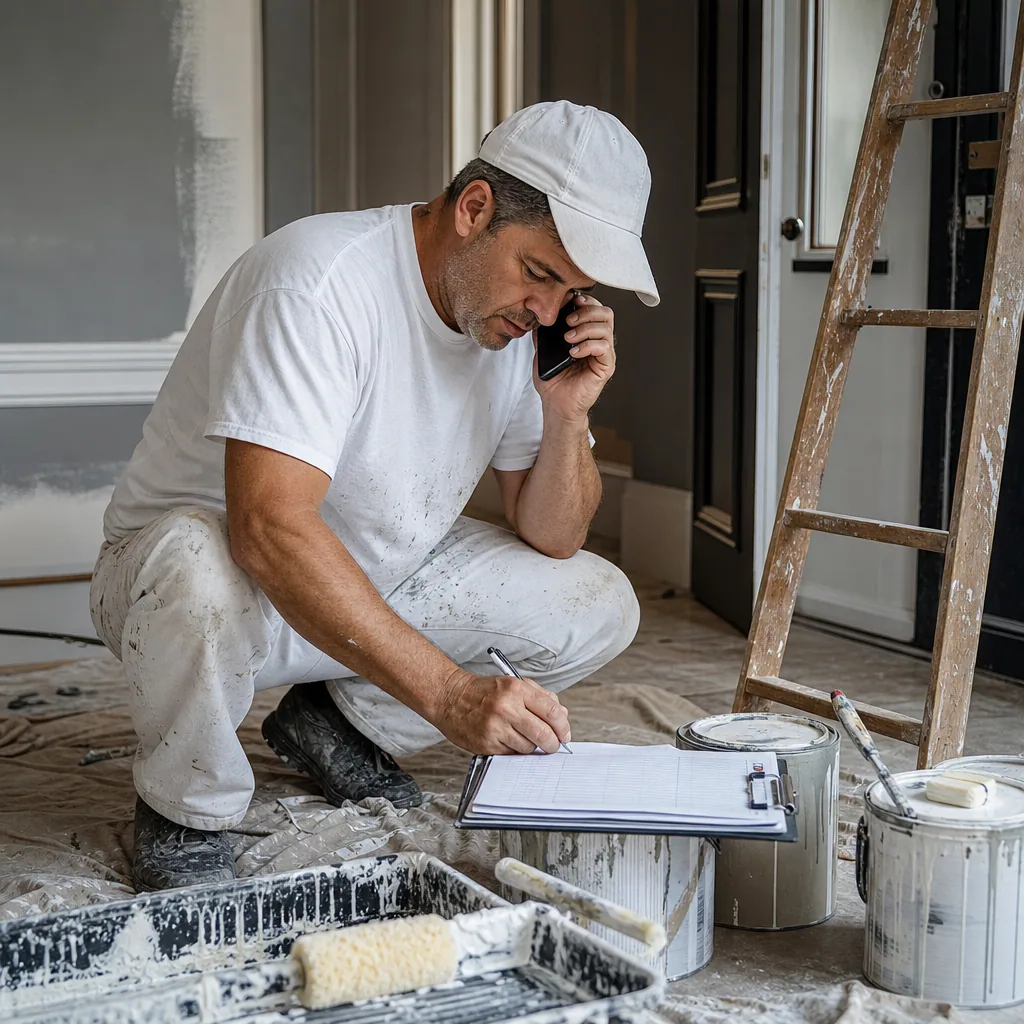 Small solo business owner handling everything alone